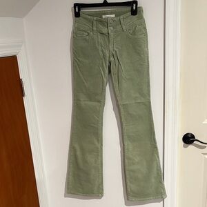 Pacsun Stretch Low Rise Bootcut Green Corduroy Flare Pants